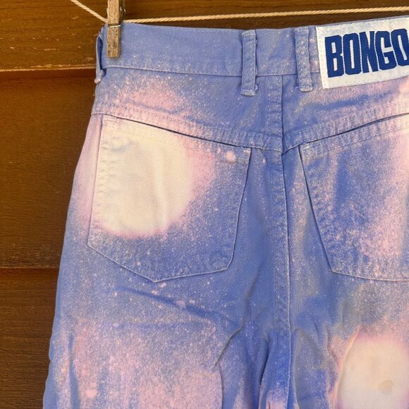 Vintage Bongo Custom High-Rise Straight Jeans With Ankle Zips Size 14 Blue & Pin - Picture 15 of 15